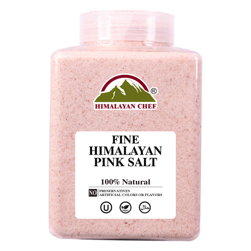 Pink Salt Fine Large Plastic Jar - 5 lbs | Himalayan Chef
