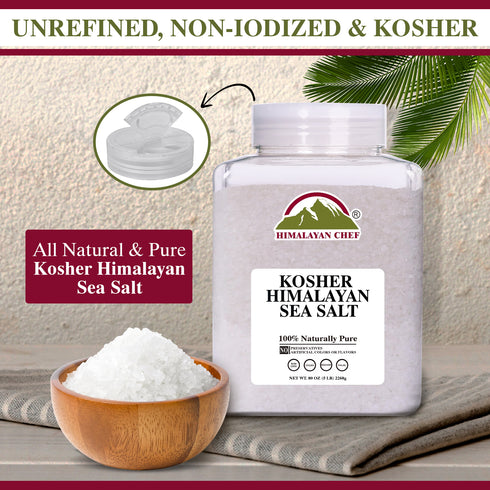 Himalayan Chef Kosher Sea Salt - 5 lbs Plastic Jar