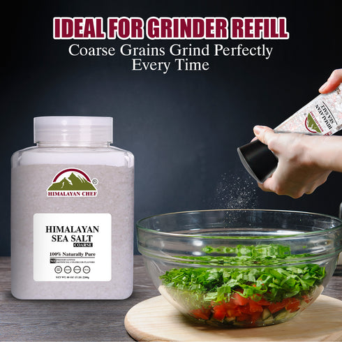 Himalayan Chef Sea Salt, Coarse Grain, 5 Pound Plastic Jar