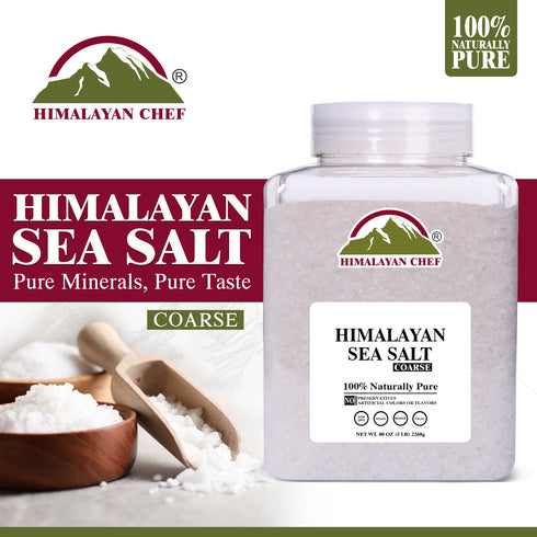 Himalayan Chef Sea Salt, Coarse Grain, 5 Pound Plastic Jar