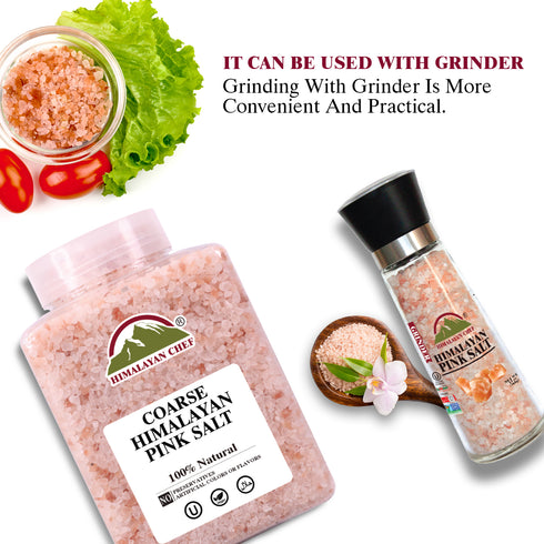 Pink Salt Coarse Large Plastic Jar - 5 lbs | Himalayan Chef