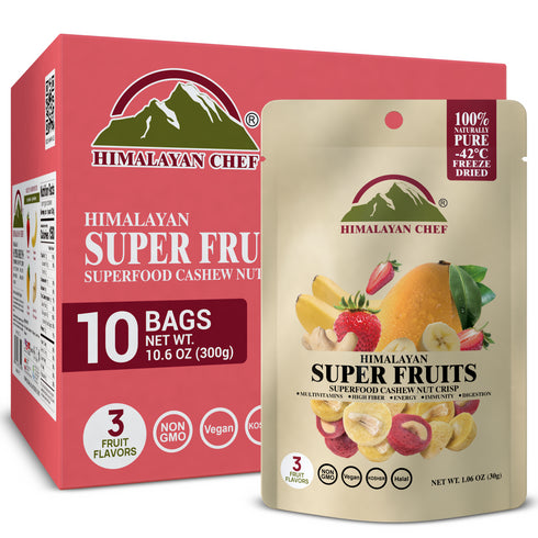Himalayan Chef Super Reds Freeze-Dried Fruit Cashew Nut Crisps - 10 Bags