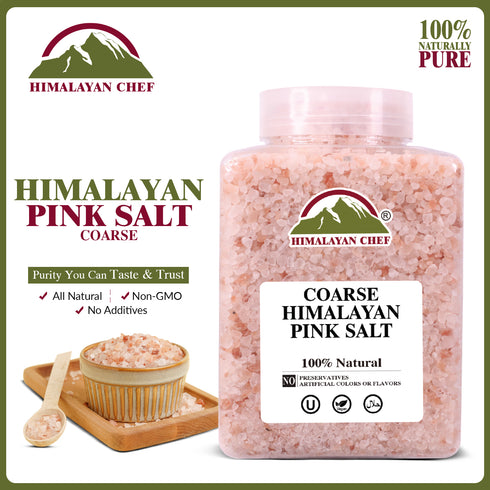 Pink Salt Coarse Large Plastic Jar - 5 lbs | Himalayan Chef