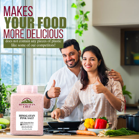 Pink Salt Fine Large Plastic Jar - 5 lbs | Himalayan Chef