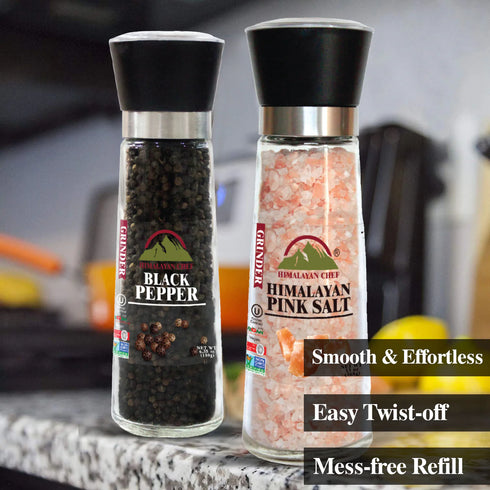 HIMALAYAN CHEF | Salt and Pepper Large Grinder Set