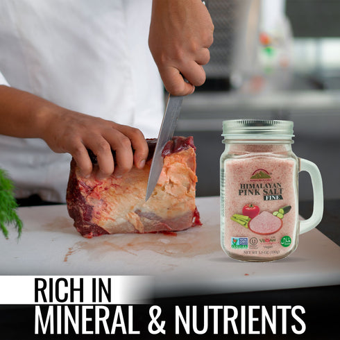 Pink Salt Small Glass Mason Jar - 0.22 lbs | Himalayan Chef