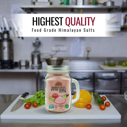 Pink Salt Small Glass Mason Jar - 0.22 lbs | Himalayan Chef