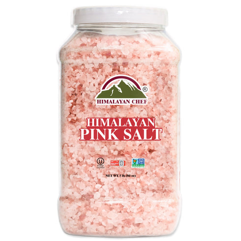 Pink Salt Coarse Large Plastic Jar - 5 lbs | Himalayan Chef