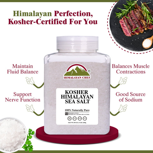 Himalayan Chef Kosher Sea Salt - 5 lbs Plastic Jar