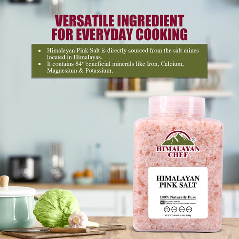 Himalayan Chef - Pink Salt Coarse Large Plastic Jar - 5 lbs