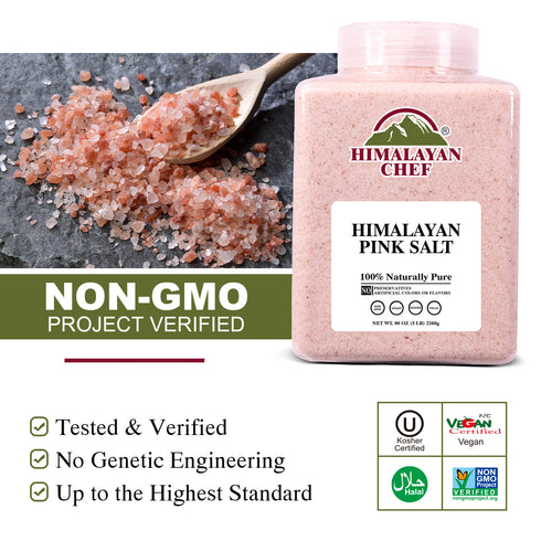 Pink Salt Fine Large Plastic Jar - 5 lbs | Himalayan Chef