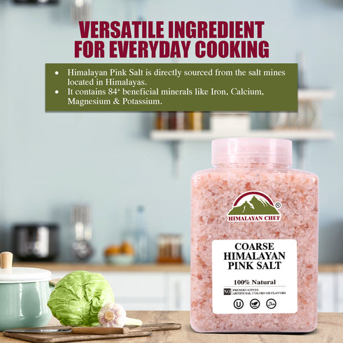 Pink Salt Coarse Large Plastic Jar - 5 lbs | Himalayan Chef