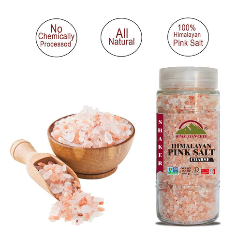 Pink Salt Coarse Large Glass Shaker - 1.1 lbs | Himalayan Chef