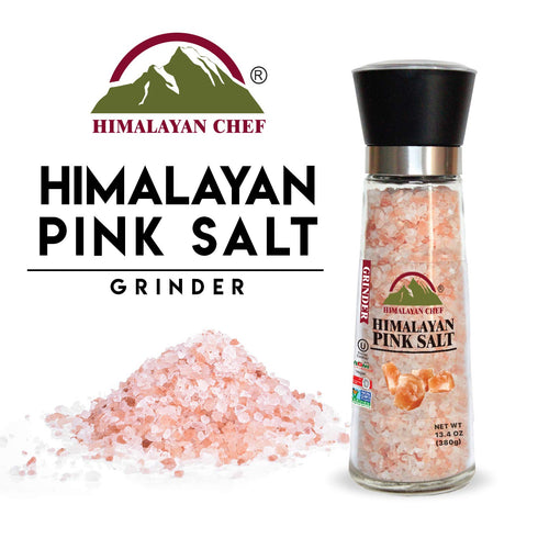 Pink Salt Coarse Large Glass Grinder - 0.81 lbs | Himalayan Chef