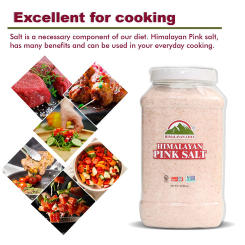 Pink Salt Fine Large Plastic Jar - 5 lbs | Himalayan Chef