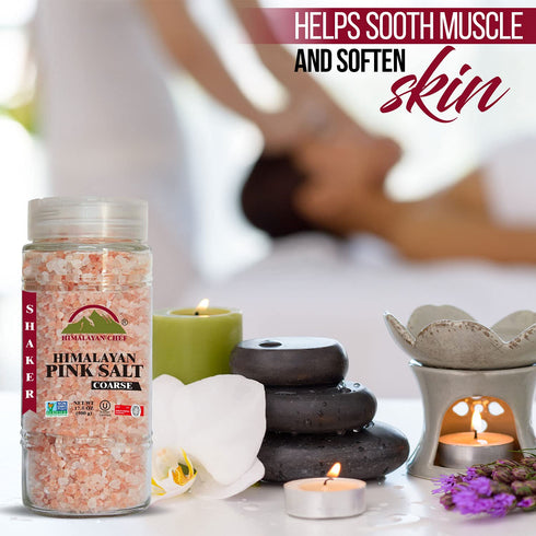 Pink Salt Coarse Large Glass Shaker - 1.1 lbs | Himalayan Chef
