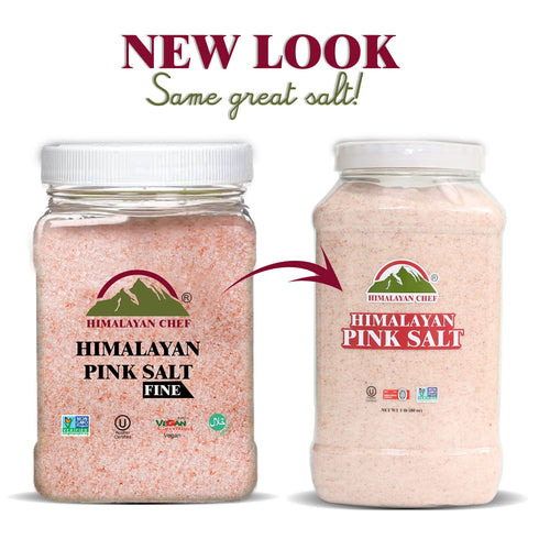 Pink Salt Fine Large Plastic Jar - 5 lbs | Himalayan Chef