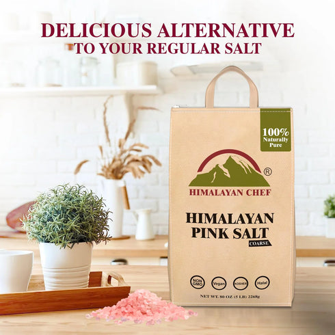 Himalayan Chef Pink Salt Coarse - 5 lbs Bag