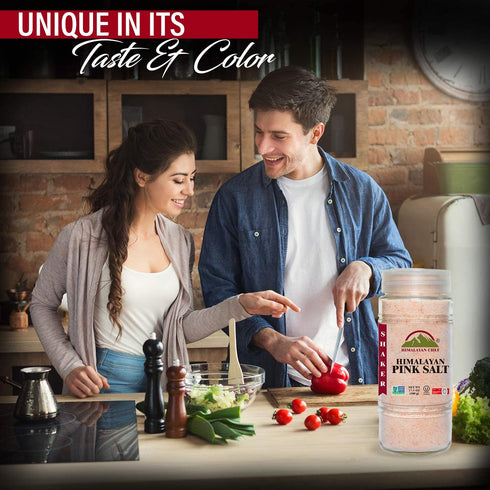 Pink Salt Fine Large Glass Shaker - 1.1 lbs | Himalayan Chef
