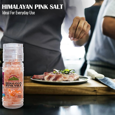 Himalayan Chef Pink Salt Coarse Refillable Grinder - 4.2 ouces