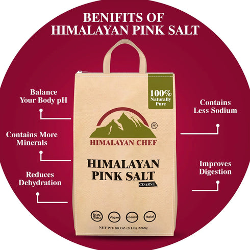 Himalayan Chef Pink Salt Coarse - 5 lbs Bag