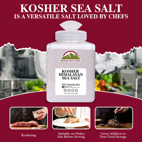 Himalayan Chef Kosher Sea Salt - 5 lbs Plastic Jar