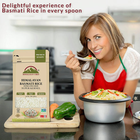 Himalayan Chef Premium White Basmati Rice - 2 Lbs Bag | Pack of 5
