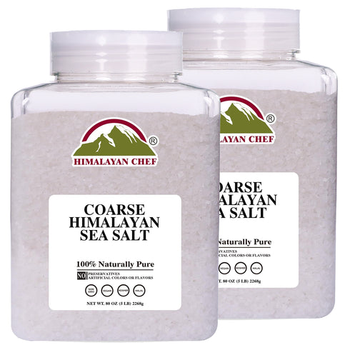 Himalayan Chef Sea Salt, Coarse Grain, 5 Pound Plastic Jar