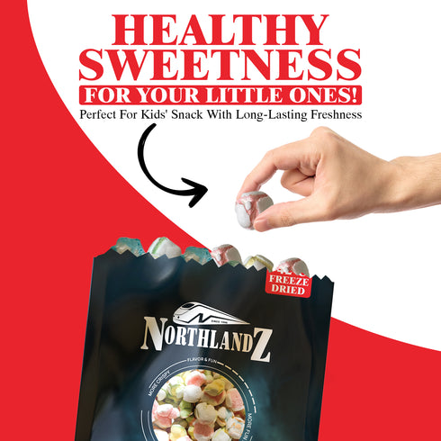 NORTHLANDZ Freeze Dried Candy, COATED MARSHMALLOW comets | Light & Fluffy with a Crunch (1oz)