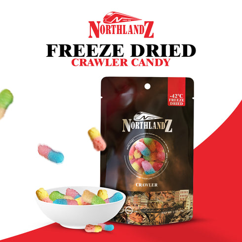 NORTHLANDZ Freeze Dried CRAWLER CANDY | Sweet & Sour Gummy Candy with a Crunch 1oz/each