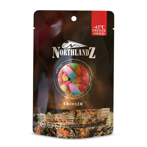 NORTHLANDZ Freeze Dried CRAWLER CANDY | Sweet & Sour Gummy Candy with a Crunch 1oz/each