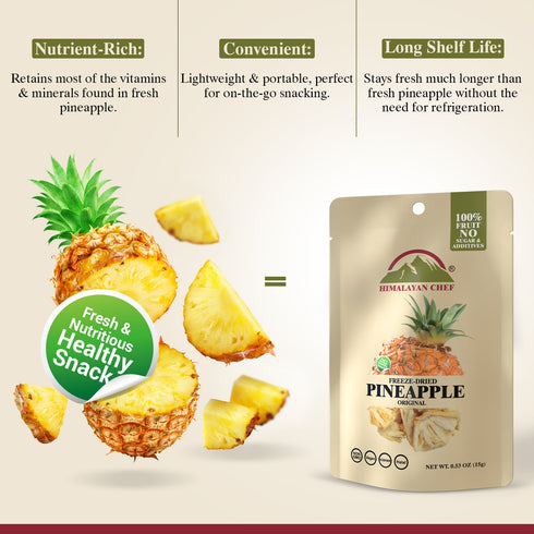 Himalayan Chef Freeze-Dried Pineapple Crisp - 10 Bags