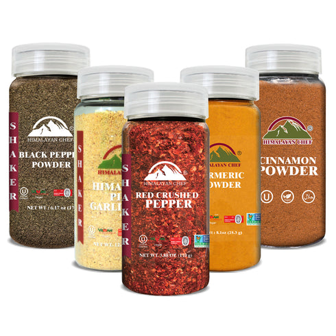 Himalayan Chef Natural Spices Shaker Variety Pack, All Purpose Seasonings Cooking - Pack of 5