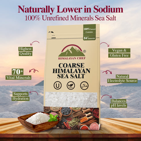 Himalayan Chef Sea Salt Coarse - 3 Lbs Bag | Pack of 4