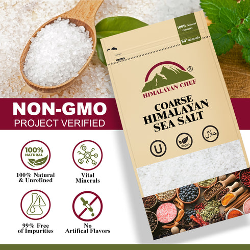 Himalayan Chef Sea Salt Coarse - 3 Lbs Bag | Pack of 4