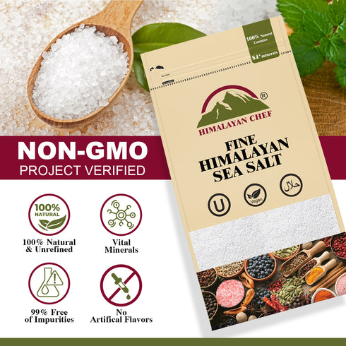 Himalayan Chef Sea Salt Fine - 3 lbs Bag | Pack of 4