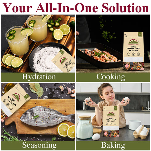 Himalayan Chef Sea Salt Fine - 3 lbs Bag | Pack of 4