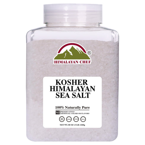 Himalayan Chef Kosher Sea Salt - 5 lbs Plastic Jar