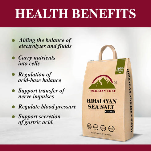 Himalayan Chef Sea Salt, Coarse Grain, 5 Pound Bag