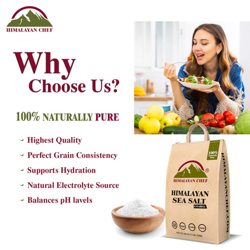 Himalayan Chef Sea Salt, Coarse Grain, 5 Pound Bag