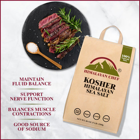 Himalayan Chef Kosher Sea Salt - 5 lbs Bag