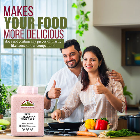Pink Salt Fine Large Plastic Jar - 5 lbs | Himalayan Chef