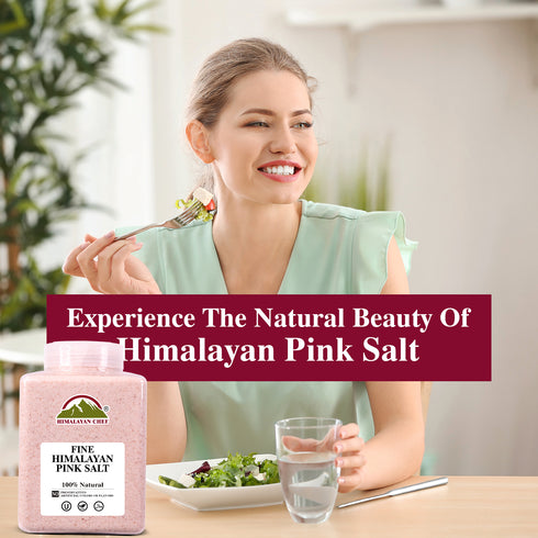 Pink Salt Fine Large Plastic Jar - 5 lbs | Himalayan Chef