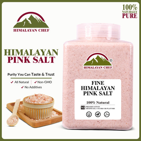 Pink Salt Fine Large Plastic Jar - 5 lbs | Himalayan Chef