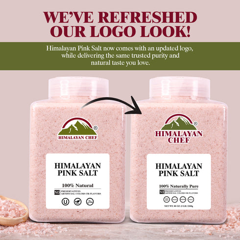 Pink Salt Fine Large Plastic Jar - 5 lbs | Himalayan Chef