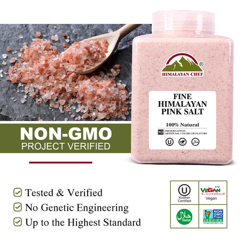 Pink Salt Fine Large Plastic Jar - 5 lbs | Himalayan Chef