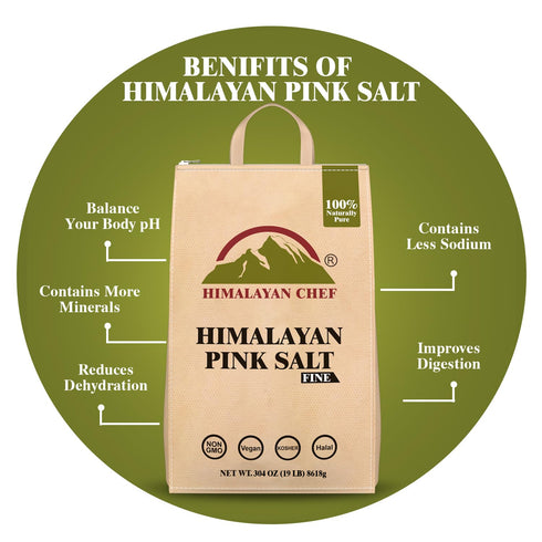 Himalayan Chef Pink Salt Fine - 19 lbs Bag