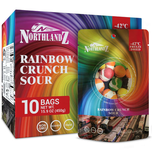 NORTHLANDZ Freeze Dried Candy | RAINBOW CRUNCH SOUR - 10 Bags