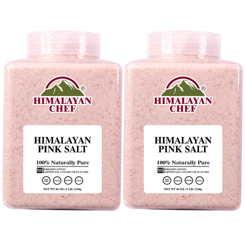 Pink Salt Fine Large Plastic Jar - 5 lbs | Himalayan Chef
