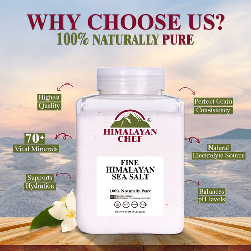 Himalayan Chef Sea Salt Fine Grain, 5 lbs Jar